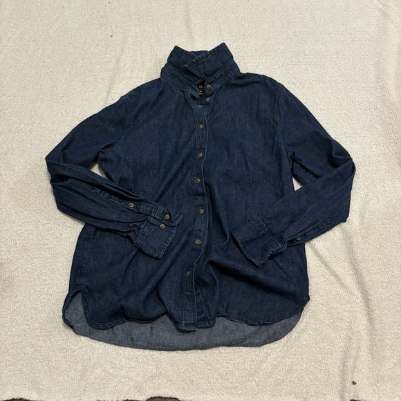 Banana Republic‎ BR Long Sleeve Denim Shacket Women Medium Shirt Jacket - Picture 1 of 8